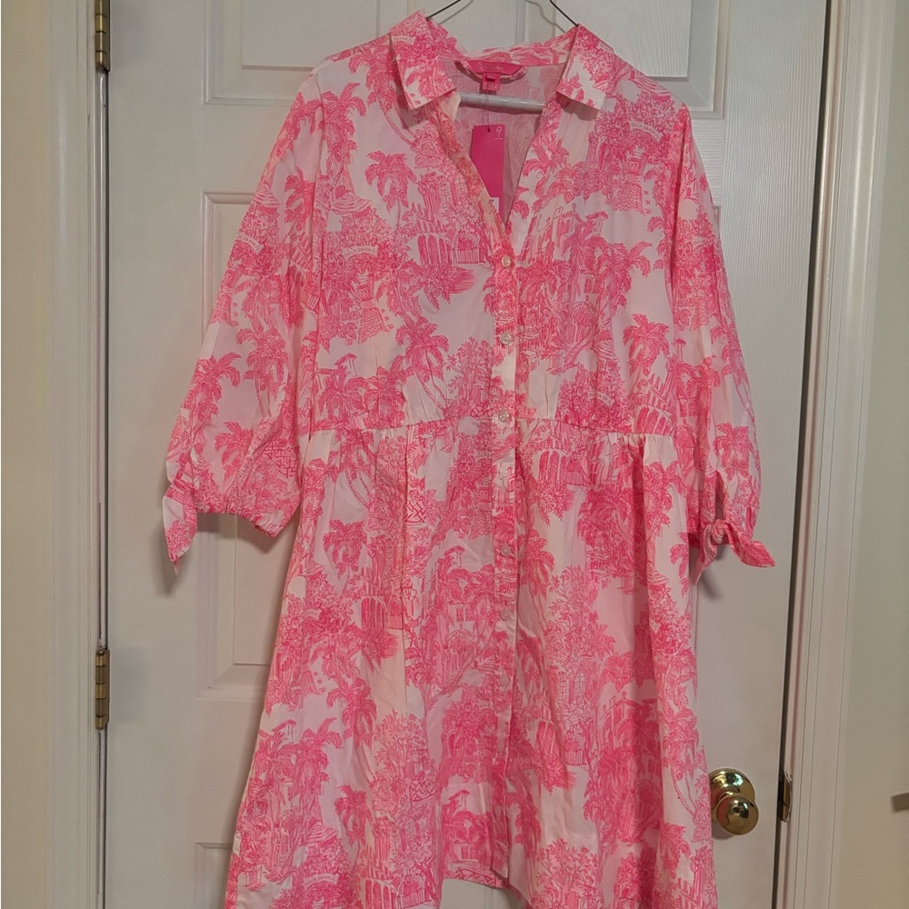 Lilly Pulitzer Pink 50th Anniversary Dress 14 
Amrita 3/4 sleeve cotton dress